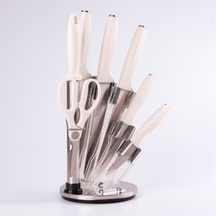 Набор кухонных ножей на подставке 7 предметов, белый