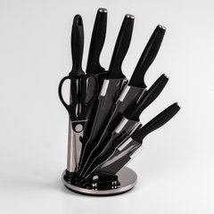 Набор кухонных ножей с углеродным покрытием 7 предметов, черный