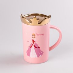 Чашка керамічна 400 мл Princess з кришкою рожевий