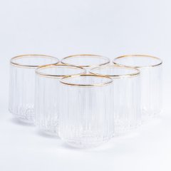 Набір склянок Lirmartur фігурних 6 штук по 315 мл з декором, прозорий