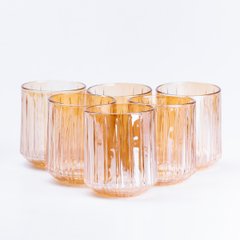 Набір склянок Lirmartur фігурних 6 штук по 315 мл, бурштиновий