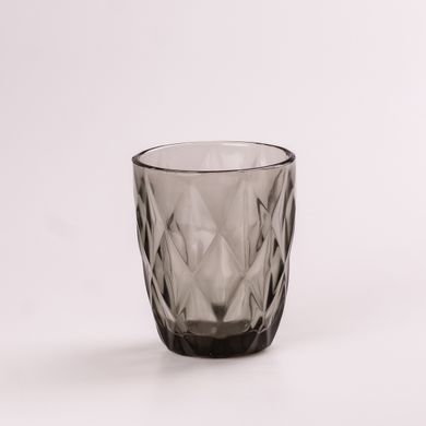 Набор стаканов для напитков фигурных граненых из толстого стекла 6 штук, серый