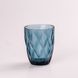 Склянка для напоїв фігурна гранована з товстого скла набір 6 шт, синій