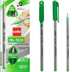Ручка масляная "TRI-TECH" Cello CL1003-12 зеленая