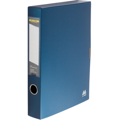 Бокс-папка для документів на липучці, 55 мм, т. синій