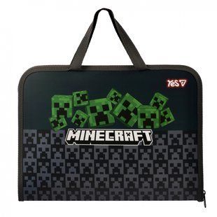 Папка-портфель Yes Minecraft Creepers FC на молнии с тканевыми ручками 492355 фото