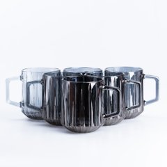 Набор чашек стеклянных Lirmartur 6 штук по 310 мл, серый
