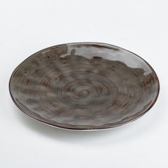 Тарелка керамическая плоская 22,1 см, коричневый