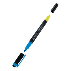 Маркер Axent Highlighter Dual 2534-02-A, 2-4 мм, клиноподібний, блакитний+жовтий