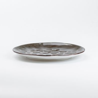 Тарелка керамическая плоская 22,1 см, коричневый