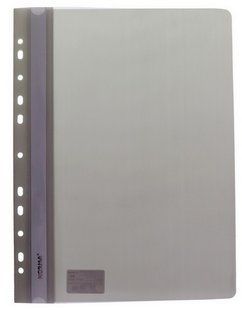 Папка-скоросшиватель А4, РР, 120/160 мкн. пр. верх., с европерф., серая NORMA 5262-08 фото