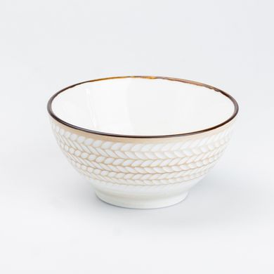 Тарелка керамическая глубокая в стиле ретро, белый