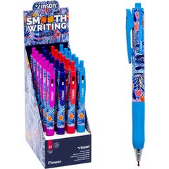 Ручка масляная VINSON Flower синяя 512 автоматическая