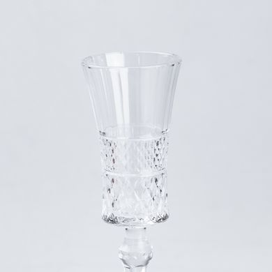 Набір бокалів для шампанського на високій ніжці фігурних 6 штук, прозорий