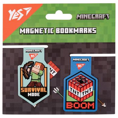 Закладки магнитные YES Minecraft Steve, 2шт