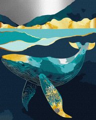 Картина по номерам - "Витончений кит з фарбами металік extraі" 40х50см