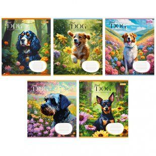 Зошит шкільний 1B Floral dog 12 аркушів лінія 766943 фото
