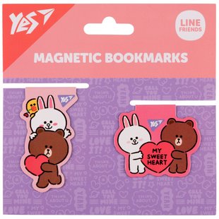 Закладки магнітні YES Line Friends Sweet heart, 2шт