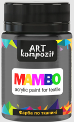 Фарба акрилова по тканині MAMBO "ART Kompozit", 50 мл (51 чорна перлина)