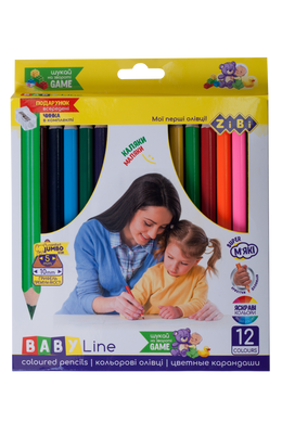 Цветные карандаши JUMBO, с точилкой 12 цветов