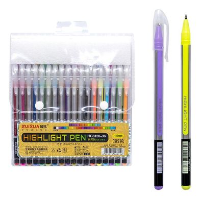 Набор ручек гелевых 36 цветов "Highlight Pen"