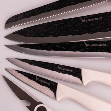 Набор кухонных ножей с подставкой 6 предметов, белый