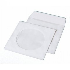 Конверт для CD (124*124 мм) білий НК з вікном (термоупаковка)