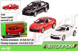 Машина мет. АВТОПРОМ арт. 4339 1:43 Toyota CAMRY, 3 цвет., отк.двери, короб. 14,5*6,5*7 4339 фото