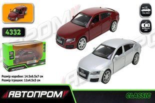 Машина мет. АВТОПРОМ арт. 4332 (96шт/2) 2 цвета 1:43 Audi A7 Sportback, батарь, свет, звук 4332 фото