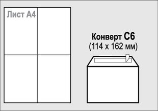 Конверт С6 (114х162мм) білий