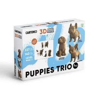 Картонний пазл (конструктор) "Cartonic 3D Puzzle PUPPIES TRIO" 134607 фото