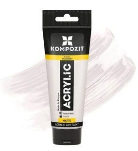 Краска акриловая художественная STANDART "ART Kompozit", 0,75 л ТУБА (003 титановые белила) 25208 фото