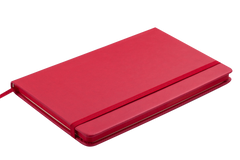Блокнот діловий PROFY LOGO2U 125x195мм, 80арк., клітинка, обкладинка зі штучної шкіри, червоний