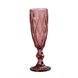 Набор бокалов для шампанского фигурных граненых из толстого стекла 6 штук, розовый