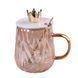 Чашка скляна 400 мл з кришкою та ложкою, tea color