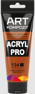 Краска акриловая художественная "ART Kompozit", 0,075 л ТУБА (134 охра золотистая) 46268 фото