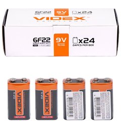 Батарейка Videx солевая 9V 6F22 (крона)