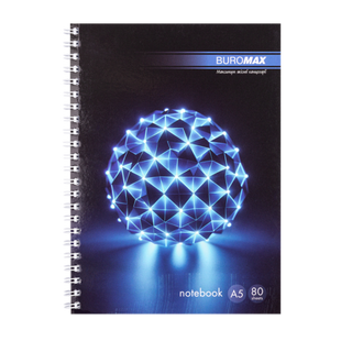 Тетрадь на пружине SPHERE А-5, 80арк., клетка, картонная обложка, синий BM.24552101-02 фото