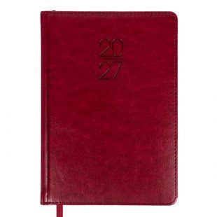 Щоденник діловий Leo Planner Vector A5 датований 2027 твердий бордовий 368 сторінок 252757 фото