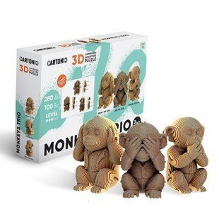 Картонный пазл (конструктор) "Cartonic 3D Puzzle MONKEYS TRIO" 135062 фото