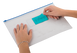 Папка-конверт на молнии пластик А4, синяя