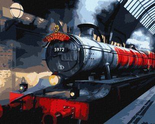 Картина по номерам - "Harry Potter: Хогвартский экспресс с красками металлик extra" 40х50см КНО5210 фото