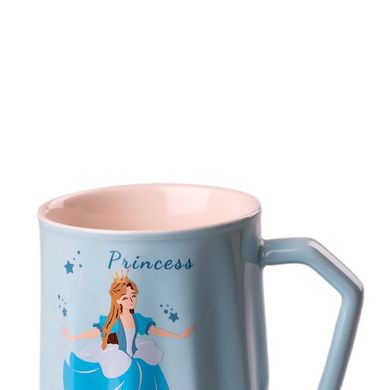 Чашка керамическая 450 мл Диснеевская принцесса, голубой