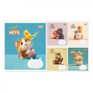 Зошит шкільний Yes Cat and pets А5 12 аркушів клітинка 768700 фото