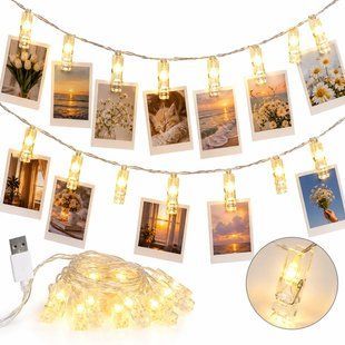 Гірлянда з прищіпками LU999 4,5 м 20 LED &bull; Світлодіодна фотогірлянда LU999 USB з теплим білим світло 59140 фото