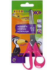 Ножиці дитячі 152мм з пластиковими 3D-ручками, рожевий