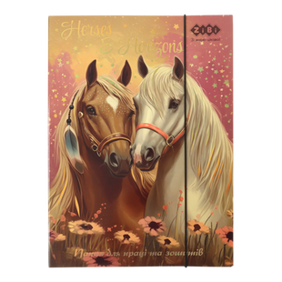 Папка для праці та зошитів HORSES, картонна, на гумці А4 (225x316мм), KIDS Line ZB.14940-14 фото