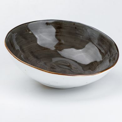 Тарелка керамическая глубокая 500 мл, коричневый