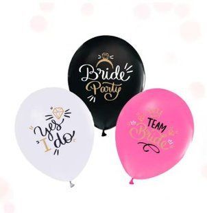 Латексна повітряна кулька 12" (30см.) "Bride Party" асорті 1 шт / гел1 11111 фото