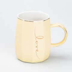 Чашка керамическая Love 400 мл, желтый